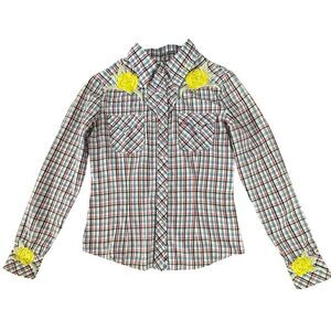 Vigoss Flyin Ranchwear Women’s Size Medium Embroidered Pearl Snap Western Shirt